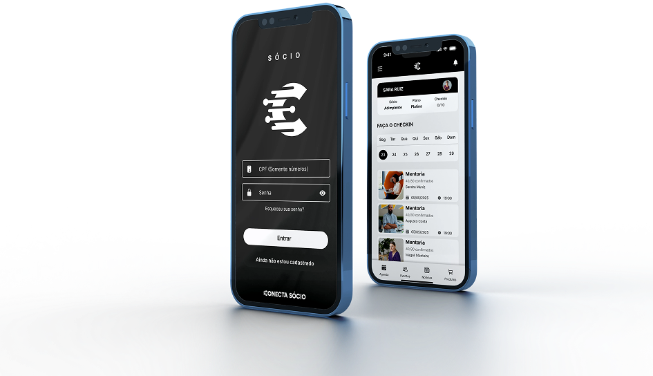 Mockup do aplicativo no celular